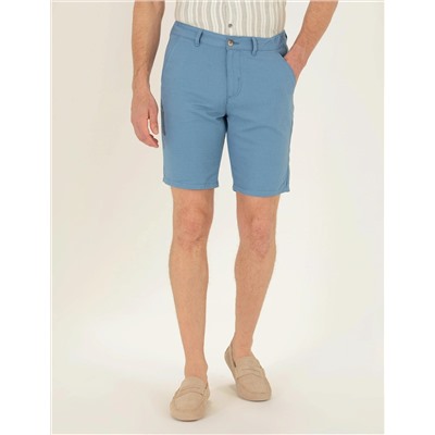 Koyu Mavi Slim Fit Bermuda Şort