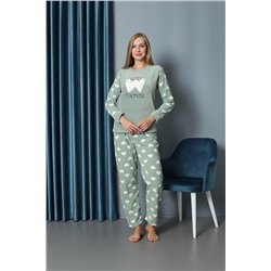 TAMPAP Kadın Kışlık Polar Pijama Takımı Peluş Desenli Takım Tampap 312358 4175282357