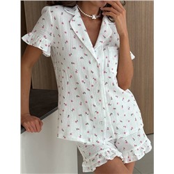 Симпатичный муслиновый домашний комплект пижама 🌷