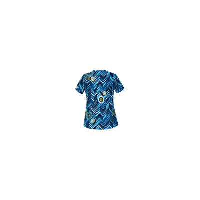 UA Chevron Flower Navy Print Scrub Top