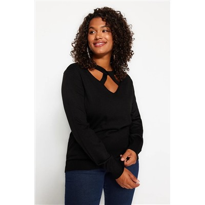 Siyah Pencere/Cut Out Detaylı Triko Kazak TBBAW24AN00061