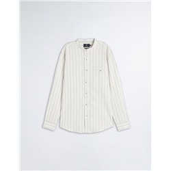 Linen Blend Shirt, Men, Beige