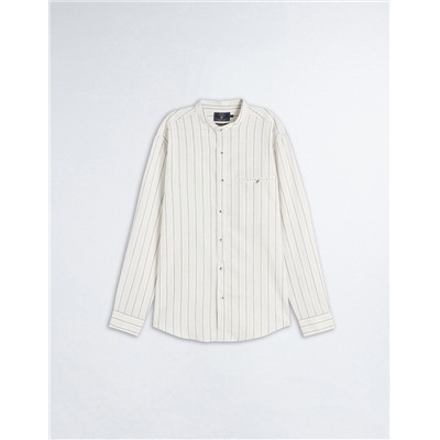 Linen Blend Shirt, Men, Beige