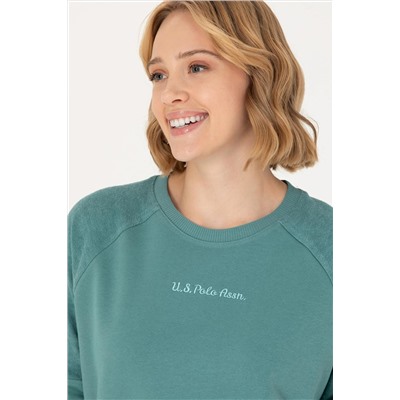 Kadın Mint Bisiklet Yaka Sweatshirt