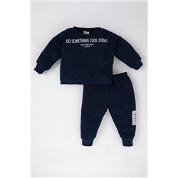 Defacto Erkek Bebek Baskılı Selanik Kumaş Sweatshirt Eşofman Alt 2'li Takım A9769A523AU