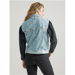 Womens Pearl Denim Vest