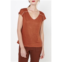Camiseta de lino Naranja