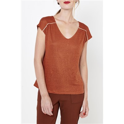 Camiseta de lino Naranja