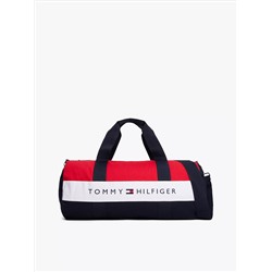 Tommy Logo Colorblock Canvas Duffle Bag