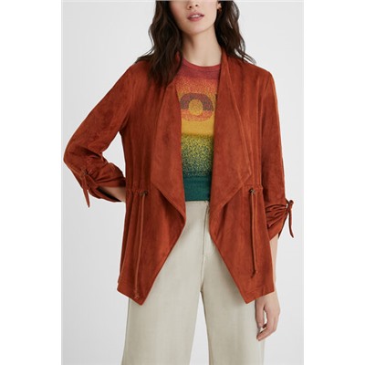 Blazer abierta efecto piel