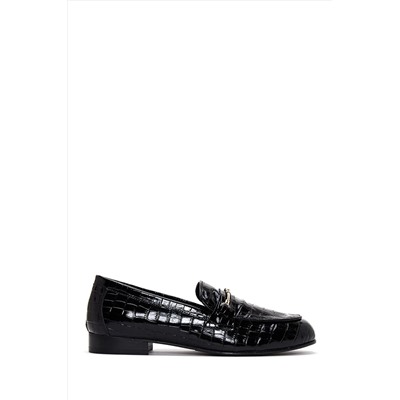 Derimod Kadın Deri Tokalı Kroko Loafer 23WFD1300E3