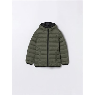 LIGHTWEIGHT HOODED PUFFER JACKET