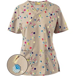 WonderWink Scrubs ORIGINS Bird's Eye Beach Print Top