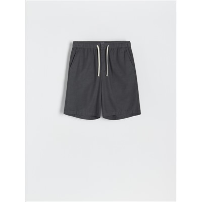 Shorts im Regular-Fit aus Leinenmischung