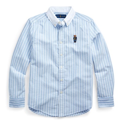 BOYS 8-20 Polo Bear Cotton Oxford Shirt