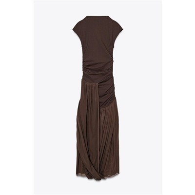 CONTRAST BALLOON TULLE DRESS
