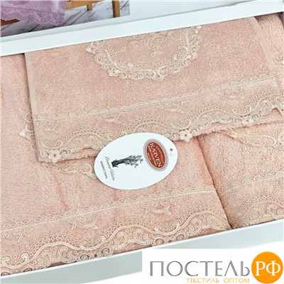 Набор полотенец Карвен "REINA" бамбук 30*50/50*90/70*140 HS1705 v5 pudra/пудровый