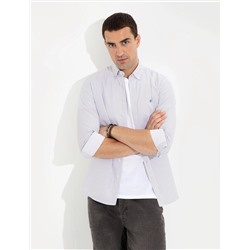Lacivert Slim Fit Uzun Kollu Gömlek