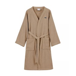 Lacoste Home Logo Patch 100% Cotton Pique Bath Robe
