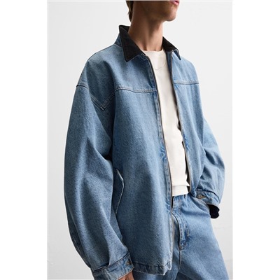 CAZADORA DENIM CUELLO COMBINADO