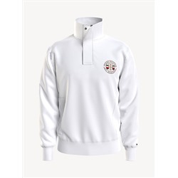 TOMMY HILFIGER ESSENTIAL SNAP QUARTER-PLACKET SWEATSHIRT