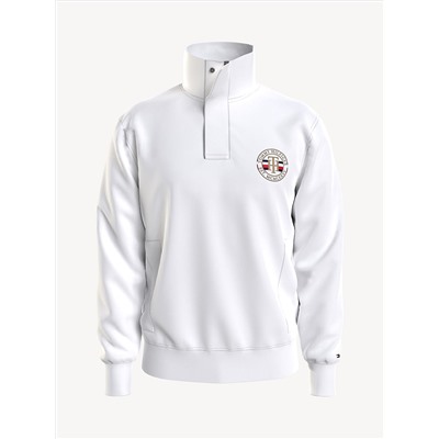 TOMMY HILFIGER ESSENTIAL SNAP QUARTER-PLACKET SWEATSHIRT