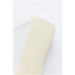 CONTRAST CHUNKY KNIT T-SHIRT