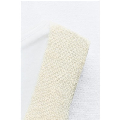 CONTRAST CHUNKY KNIT T-SHIRT