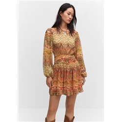 Vestido estampado aberturas