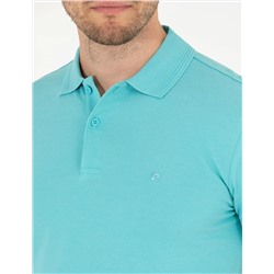 Açık Mavi Slim Fit Polo Yaka Basic Tişört