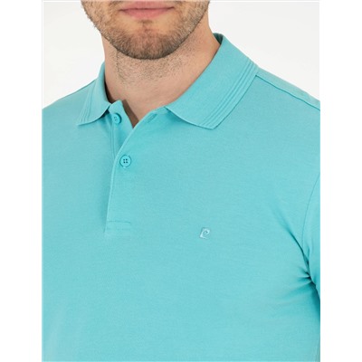 Açık Mavi Slim Fit Polo Yaka Basic Tişört