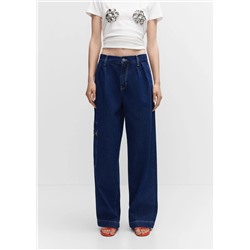 Jeans wideleg bolsillo -  Mujer | MANGO OUTLET España