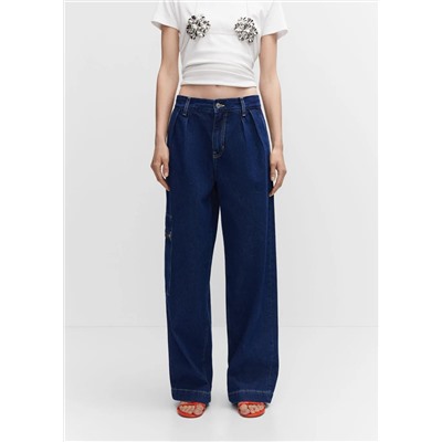 Jeans wideleg bolsillo -  Mujer | MANGO OUTLET España