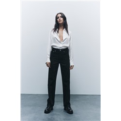 ZW COLLECTION STRAIGHT-LEG MID-RISE RHINESTONE JEANS