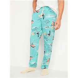 Printed Poplin Pajama Pants for Men