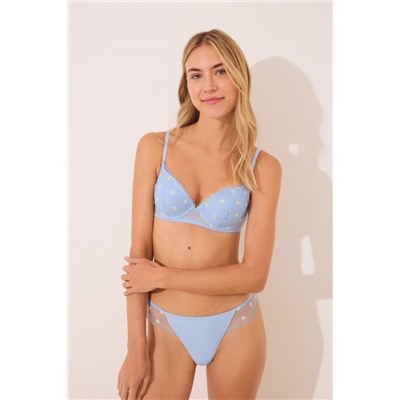 GORGEOUS Sujetador push up tul bordado azul