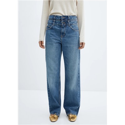 Jeans rectos doble cintura