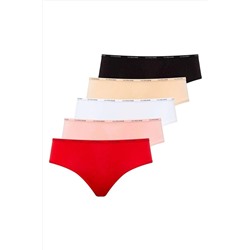 U.S. Polo Assn.Kadın Modal Pamuklu 5'li Çok Renkli Yüksek Bel Slip