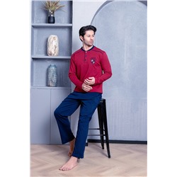 AHENGİM Man Erkek Pijama Takımı Interlok Omuz Ara Biyeli Pamuklu Mevsimlik M70042266 1-2-10001209