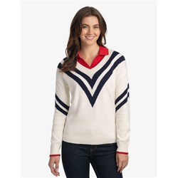 CHEVRON V-NECK SWEATER