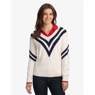 CHEVRON V-NECK SWEATER