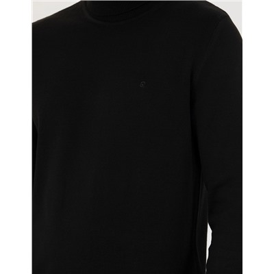 Siyah Slim Fit Basic Kazak