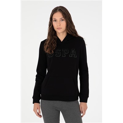 Kadın Siyah Basic Kapüşonlu Sweatshirt