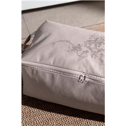 Çiçek Desen Baskılı Hurç - Gri - 52x28x21 cm