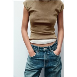 FADED-EFFECT RIB T-SHIRT