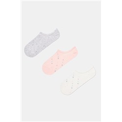Penti, 3 Çift Pamuklu Mini Puantiye Desenli Sneaker Çorap