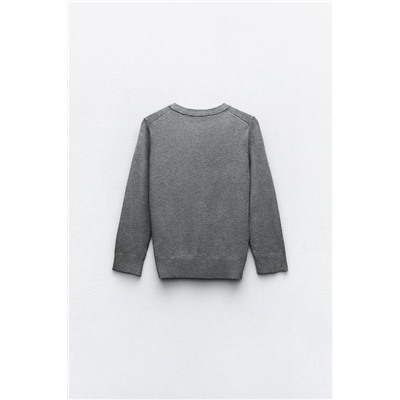 PLAIN 3/4 SLEEVE KNIT SWEATER