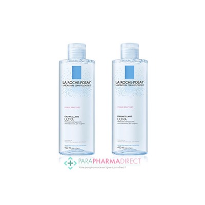 La Roche Posay Eau Micellaire Ultra Peaux Réactives 2x400mlLot  × 2