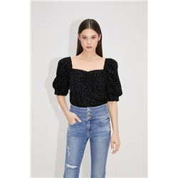 Blusa de seda Negro