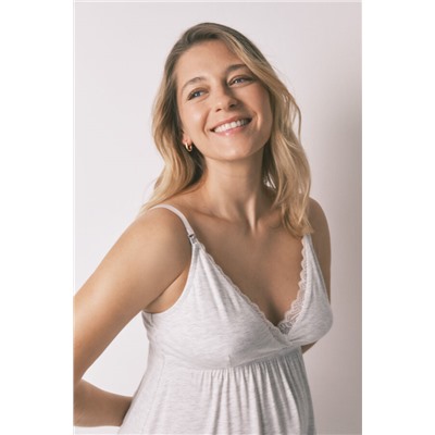 Camisón "maternity" tirantes gris